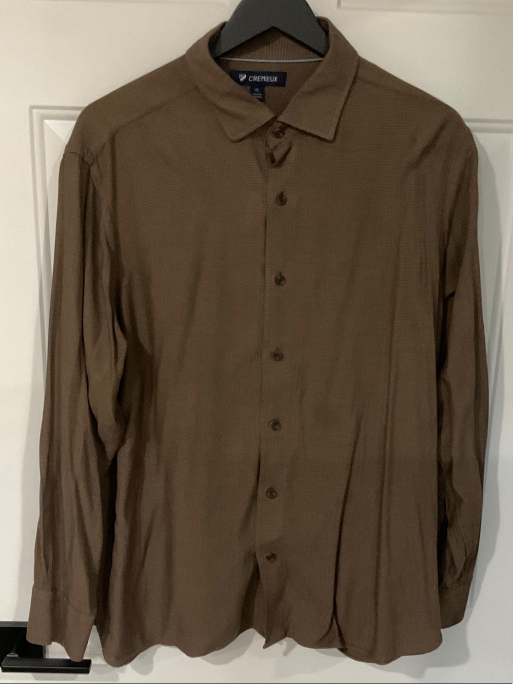 Daniel Cremieux Men's Solid Brown Long-Sleeve Button Shirt